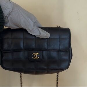 Chanel Mini Square Quilted Camellia Flap bag